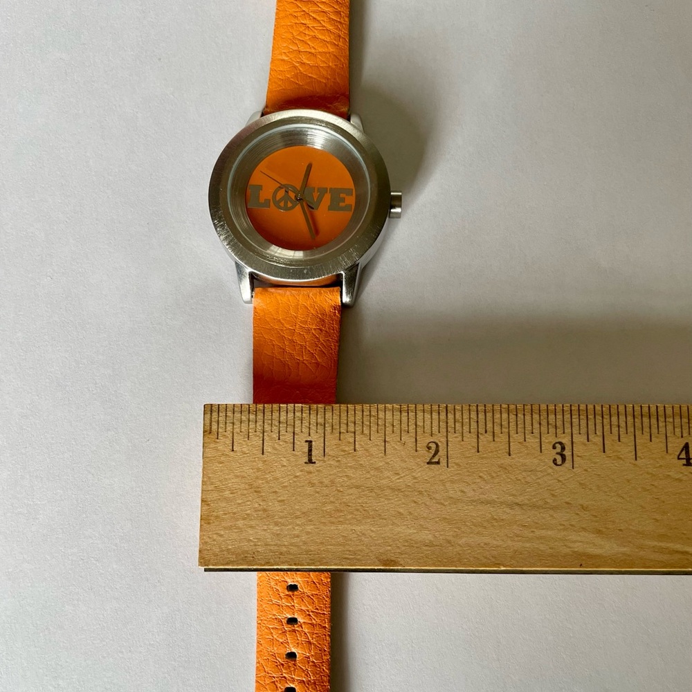 Vintage 1990s NWOT Orange Lucky Brand LOVE Watch with Leather Band - Picture 10 of 10